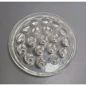 Vintage Large Clear Glass Flower Frog 5”   19 Holes